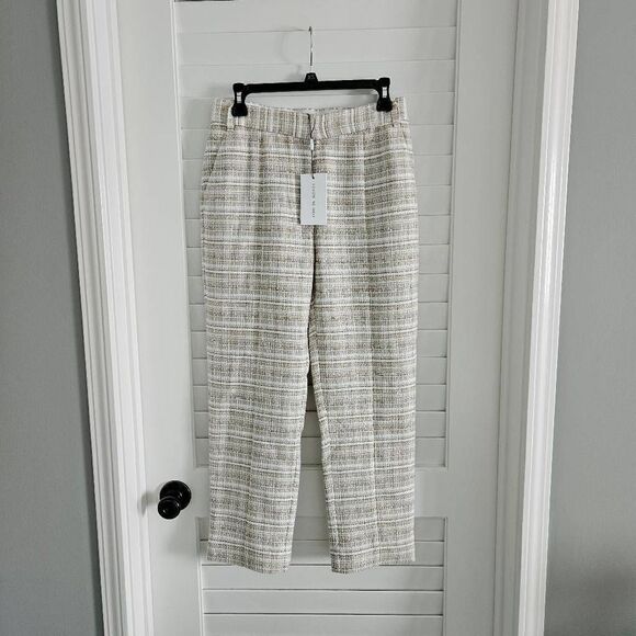 Something Navy Barbie Tweed Trousers in Beige Combo Size 8 - Picture 1 of 8